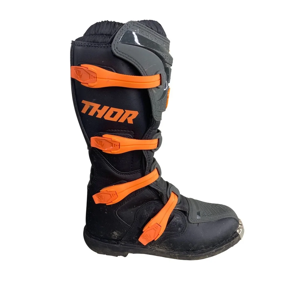 Thor Mens Blitz XP Motocross Boots Black Orange Dirt Bike Off Road Racing Gear